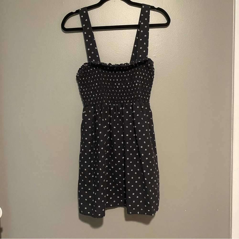 American Eagle Outfitters Navy Dress with White Floral Accents